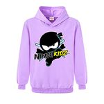 Ninja Kidz Kids sports hoodie Girl Print Jumper Boys Top (as8, age, 7_years, 8_years, regular, Purple)