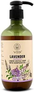 Vedi Lavender Liquid Castile Soap | Hemp Based | 100% Natural Ayurvedic | SLS & Paraben Free | Relaxing & Gentle Cleanser | Suitable for All Skin Types (280Ml)