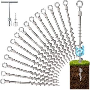 Keltrion 16 Pcs 14" Ground Anchors, Screw in Tent Stakes, Heavy Duty