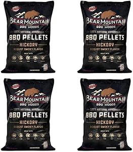 Bear Mountain FB14 Premium All Natural Low Moisture Hardwood Smoky Hickory BBQ Smoker Pellets for Outdoor Grilling, 40 Pound Bag (4 Pack)