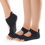 Toesox Half Toe Bellarina Yoga Socks – 2 Pack, Black, SM