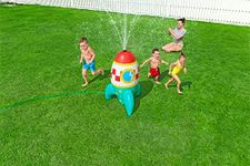 Bestway Rocket Water Sprinkler | Space Blast Garden Water Sprinkler, Garden Toy for Ages 2+