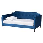 Baxton Studio Kaya Daybed, Twin, Navy Blue