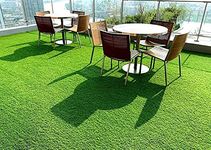 YAZLYN COLLECTION Polyester Blend High Density Artificial Grass Carpet for Terrace, Roof, Garden with 4 Layers Protection(YW-35MM-5X12FT)