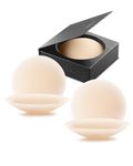 VOCH GALA Nipple Cover for Women 2 Pairs, Reusable Sticky Bra, Ultra Thin Nipple Pasties, Travel Essentials Crème