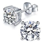 Mejewri Moissanite Earrings for Women Men Stud Earrings with 925 Sterling Silver 6.5mm