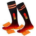 DJROLL Heated Socks for Women and Men 5V 5000mAh Electric Rechargeable Battery Heating socks Foot Warmers Thermal Winter Cotton Socks for Sport Outdoor Hunting Ski Camping Hiking Riding Motorcycle