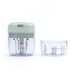 Electric Mini Food Processor Wireless Garlic Chopper Meat Vegetable Cutter Portable Cordless Mincer Food Slicer and Powerful Chopper for Chili Vegetable Nuts by KAUKKO（100ml+250ml Green）