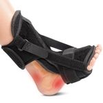 Runkelai Plantar Fasciitis Night Splint 2024 Upgraded Plantar Fasciitis Brace with Soft Memory Foam Pad Ankle Brace for Plantar Fasciitis Relief Achilles Tendonitis Relief Foot Drop Heel Arch Pain Black