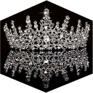 TOBATOBA Silver Wedding Tiara for Women Crystal Tiaras and Crowns for Women Wedding Tiaras for Bride Royal Queen Crown Headband Princess Quinceanera Headpieces for Birthday Prom Pageant Party
