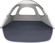 WhiteFang Beach Tent Anti-UV Portable Sun Shade Shelter for 8 Person, Extendable Floor with 3 Ventilating Mesh Windows Plus Carrying Bag, Stakes and Guy Lines (Baby's Breath)