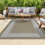 homeart Outdoor Rugs | Easy-Cleaning Indoor & Outdoor Area Rugs for Porch, Deck, Balcony, Garden, Picnic, Kitchen, Hallway | UV & Weather-Resistant Large Patio Rug Mats | Beige Cream, 120 x 170 cm