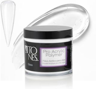 Tones Pro Acrylic Nail Powder, Glass (Clear), (8.5 Fl Oz) - Long-Lasting & Non-Yellowing Polymer for Salon Quality Nail Extensions & 3D Art