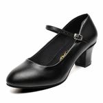 Bokimd Womens Black Latin Salsa Character Shoes Ballroom Dance Heels Prom Wedding Shoes Dress Pump, Black, 6.5