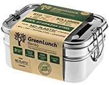 3-in-1 Stainless Steel Bento Box For Adults with Snack Pod - Holds 6 Cups of Food, 100% Crack-Resistant, Secure Locks, Eco-friendly Metal Lunch box Container
