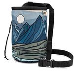 Oso Supply Co - Climbing Chalk Bag for Adults and Kids, Drawstring Closure, Adjustable Waist Belt, Indoor/Outdoor Training, Rock Climbing, Bouldering, Weightlifting (Grand Teton)