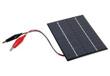 Folgtek 2W 12V Solar Panel DIY Battery Solar Charger Board + Tiger Clip- Perfect for Outdoor Charging Batteries and Low-Power Electronic Products