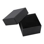 Black Cardboard Jewellery Box Black Ring Box for Jewellery Small Kraft Jewelry Boxes for Presents Rectangle Gift Box with Lid Square Jewellery Packaging Boxes Black