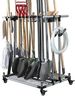 QTJH Heavy duty garden tool organizer garage storage holder storage large long farming tools lawn tool metal rack shovel and rake organizer