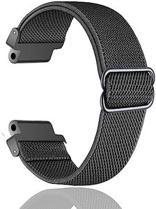 Adjustable Elastic Watch Band Compatible with Garmin Forerunner 235, Nylon Breathable Sports Replacement Wristbands for Forerunner 220/230/620/630/735XT/235Lite for Women Men (Black)