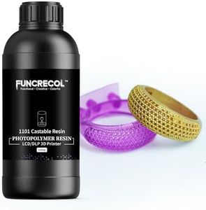 FUNCRECOL Castable 3D Printer Resin Easy to Printing and Burn for Jewelry and Metal Parts, Jewelry Casting Resin with Low Ash Content High Resolution Compatible with 405nm Resin Printer 1000g Purple