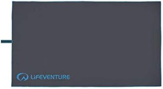 Lifeventure Trek SoftFibre Lite Towel — Compact, Lightweight Quick-Dry Sports & Beach Towel, Sand-Free Design, Large (Grey)
