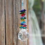 H&D 40mm Clear Crystal Sun catcher Glass Ball Prism Rainbow Octagon Beads Pendant Hanging Window Decor