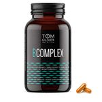 Tom Oliver Nutrition Vitamin B Complex | B Vitamins for Energy, Nervous & Hormone Support | Vitamins B1, B2, B3, B5, B6, B12, C & Biotin | Suitable for Vegetarians and Vegans, 60 count