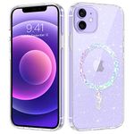 BENTOBEN Phone Case for iPhone 12/iPhone 12 Pro Magnetic [Compatible with Mag safe], Clear Glitter Magnetic Protective Cover Slim Transparent Shockproof Bling Sparkly Cover iPhone 12/iPhone 12 Pro