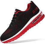 Autper Air Running Tennis Shoes for Men Lightweight Non Slip Sport Gym Walking Shoes Sneakers,Size US 10 BlackRed