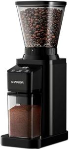 SHARDOR Conical Burr Coffee Grinder Electric with Electronic Precision Timer, Coffee Bean Grinder with Adjustable 48 Precise Grind Settings for Home Use, Touch Screen, Anti-static, Black