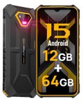 Rugged Smartphones Canada Android 15, Ulefone Armor X13 Unlocked Cell Phone, 50MP+24MP+8MP Cameras, 12+64GB Storage, 6.52” Screen, 6320mAh, NFC,GPS,Dual 4G Volte Rugged Phones(Orange)