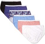 JUST MY SIZE Women's JMS Cool Comfort Cotton Brief 6-Pack, Assorted, 4X-Large