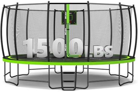 BCAN TR2 16FT Heavy-Duty Outdoor Trampoline, 1500 LBS Static Load