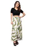 Tennecy Women Western Looks Long Wrap Around Skirt Free Size(Green).