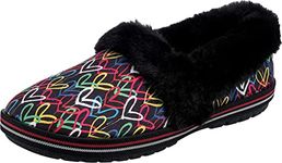 Skechers Women's Too Cozy Lodge Love Slipper, Black Multicolor, 5 UK