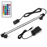 iKefe 38cm Color Changing LED Fish Tank Aquarium Submersible Light with Remote/Colored Aquarium LED Tank Lights Fixture for Underwater Decorations, Plant Grow, Saltwater Freshwater Fish, KR5015