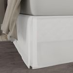 Today’s Home Microfiber Bed Skirt Dust Ruffle Classic Tailored Styling 14" Drop Queen, White