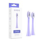 Ordo Replacement Sonic Electric Toothbrush Heads for Teeth Cleaning Plaque Removal Silicone Polishing Deep Clean Bristles Adults Pack of 2 Violet