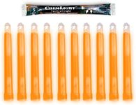 Cyalume ChemLight Military Grade Chemical Light Sticks, Orange, Ultra High Intensity, 6-Inch Long, 5 Minute Duration (Pack of 10)