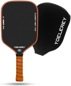 YOELEREY Carbon Fiber Pickleball Paddle, 3K Carbon Abrasion Surface (CAS) for Spin Friction with 16MM Honeycomb Core Pickleball Paddle, T700 Raw Carbon Fiber for Power & Consistency, USAPA Approved