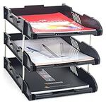 Stackable 3 Tier Office Filing Trays A4 Document Desk Riser Letter Paper Storage Organiser Magazine Rack Storage