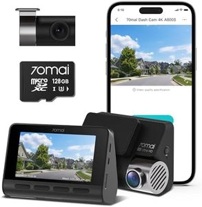 70mai 4K Dash Cam A800S with Sony IMX415, Front and Rear,with Free 128GB SD Card, Built in GPS, Super Night Vision, 3'' IPS LCD, 24H Parking Mode, ADAS, Loop Recording, iOS/Android App Control