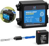 Trailer Brakes Breakaway Kit with Adapter Cable, 12V Vehicle Universal Break Away System with 7 Box Battery Charger, Built in LED Indicator Trailer Accessories (Batteries Included)