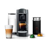 Nespresso VertuoPlus Deluxe Coffee and Espresso Machine Bundle with Aeroccino Milk Frother by De'Longhi, Titan