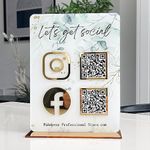 Custom Acrylic 3D Multi QR Code Sign Personalized Cashapp Venmo Instagram Facebook Social Media Business Scan to Pay Payment Sign Salon Beauty Hairdressers Beautician Plaque