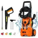 Electric Pressure Washer,3000 PSI 2.4 GPM Power Washer with Foam Cannon,High Pressure Washer with 4 Quick Connect Nozzles for Home, Driveway, Patios