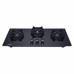 Whirlpool 75cm 3 Burner Auto Ignition Hob | EVOLVE HYBRID HD 753 BRASS EC | SABAF Brass Burners | 8mm Toughened Black Glass | 10-Year Glass & 5-Year Burner & Valve Warranty