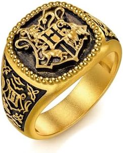 CHOW SANG SANG 999.9 24K Pure Gold Harry Potter Hogwarts School Ring for Women & Men (US Size: 8.25, Diameter 18.3mm) 96760R