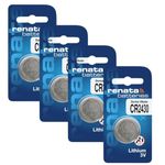 DEVICE OF URBAN INFOTECH Renata CR2430 Batteries - 3V Lithium Coin Cell Swiss Made CR 2430 Battery (CR2430, Pack of 4)